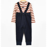 Melange Stripes Onesie Overall Set