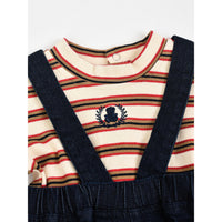 Melange Stripes Onesie Overall Set