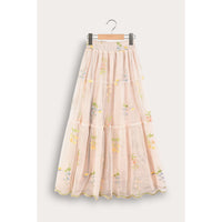 Melange Floral Lace Skirt