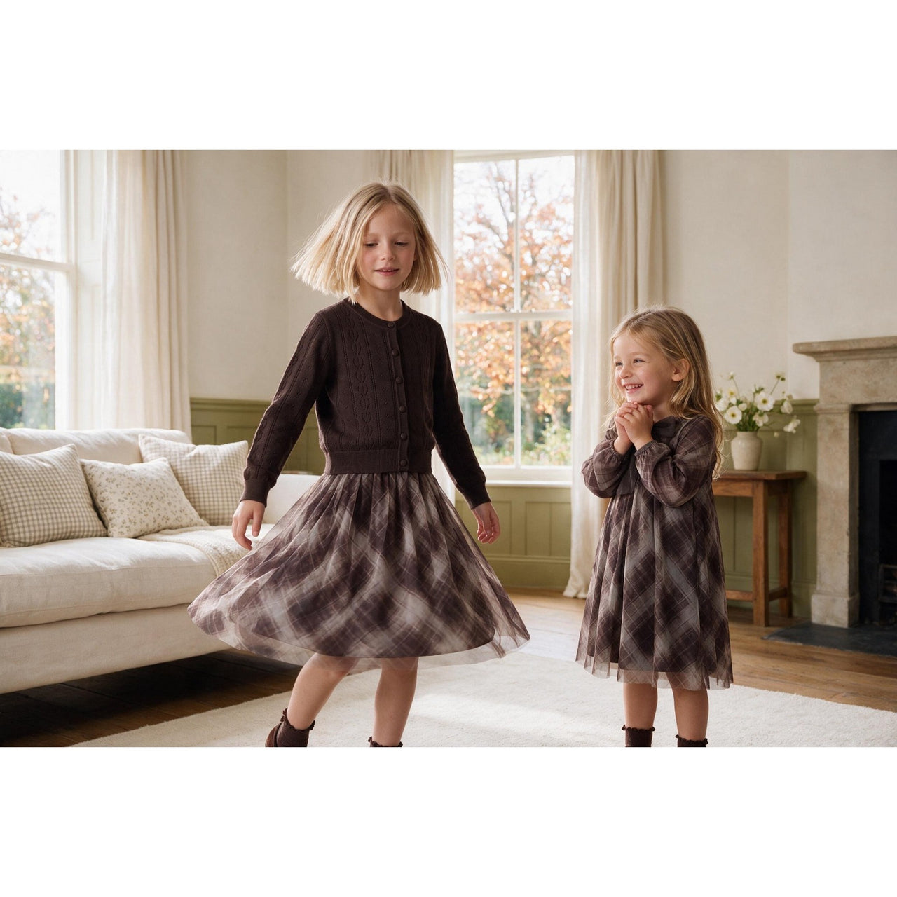Checkered Tulle Skirt