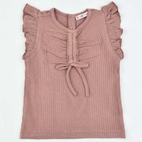 Baby Rib Ruffle Sleeve Shirt - Kidichic
