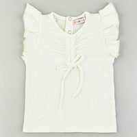 Baby Rib Ruffle Sleeve Shirt - Kidichic