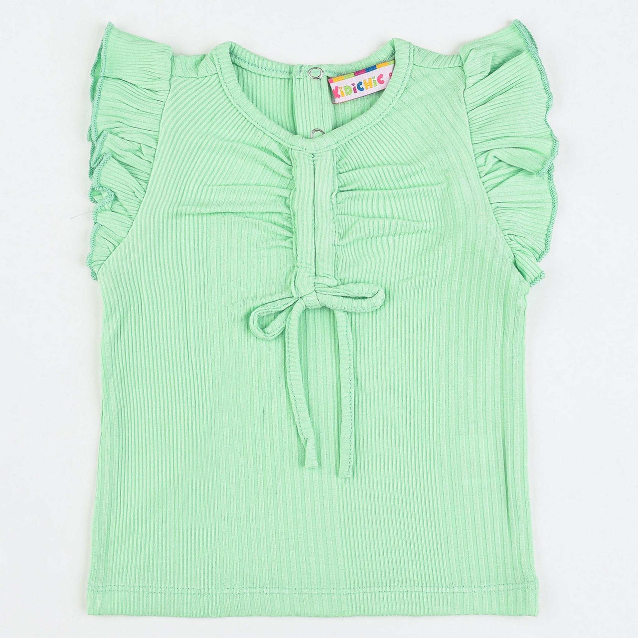 Baby Rib Ruffle Sleeve Shirt - Kidichic