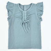 Baby Rib Ruffle Sleeve Shirt - Kidichic