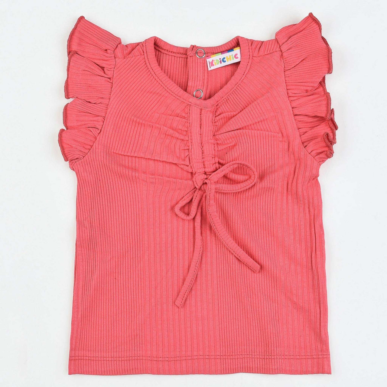 Baby Rib Ruffle Sleeve Shirt - Kidichic