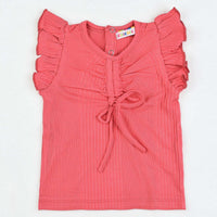 Baby Rib Ruffle Sleeve Shirt - Kidichic