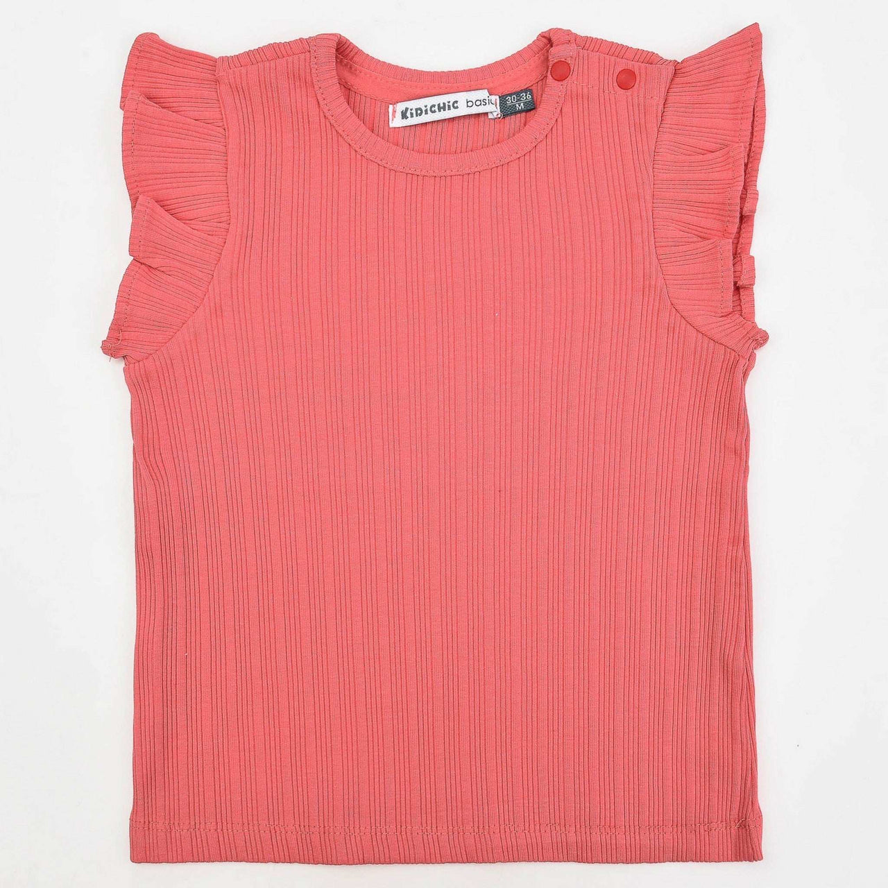 Basic Rib Bell Sleeve Shirt - Kidichic