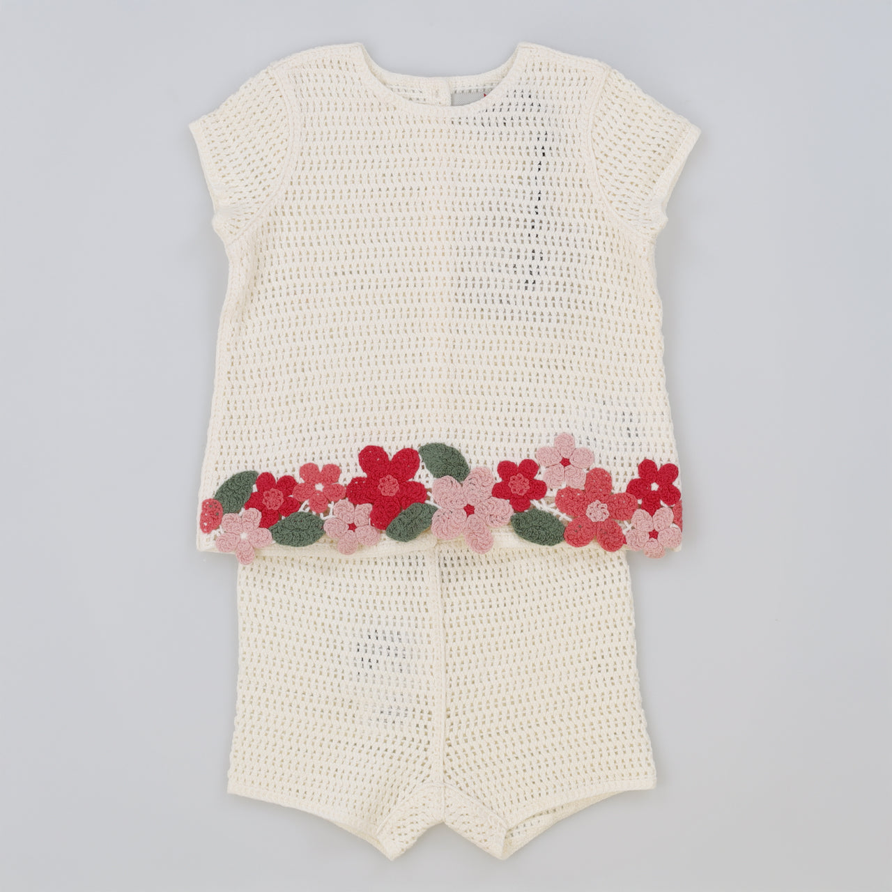 Melange Crochet Flower Baby Set/Dress