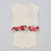 Melange Crochet Flower Baby Set/Dress