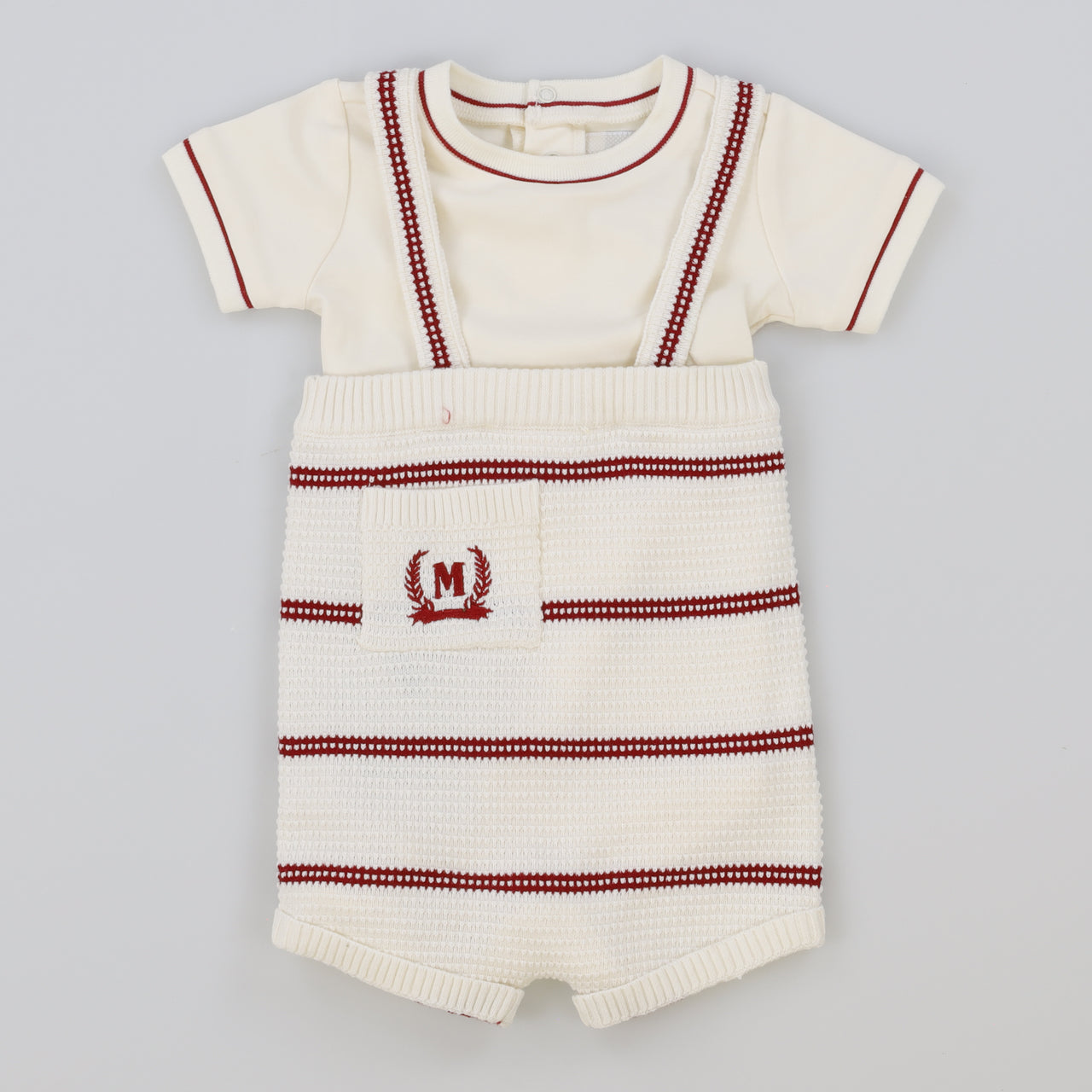 Melange Stripes Knit Baby Set