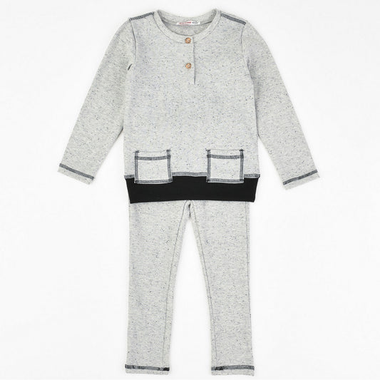 Boys Contrast Stitch Button Set - Kidichic