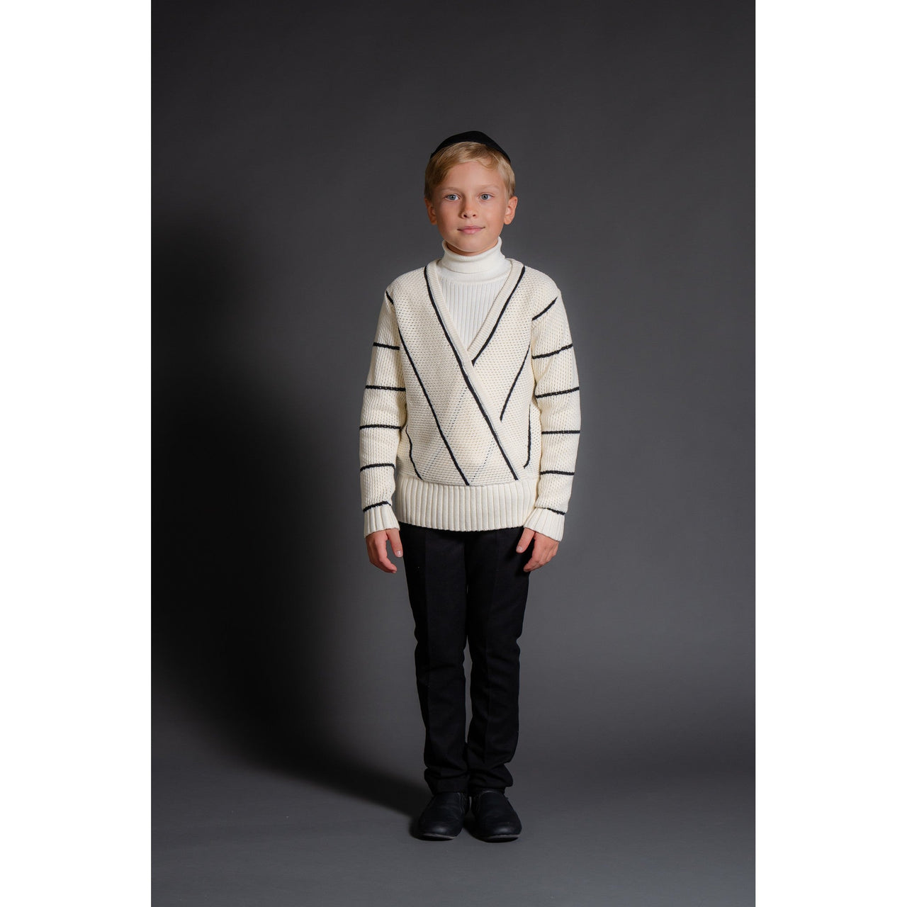 Boys Striped Wrap Sweater - Kidichic