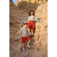 Girls Stripe Bow Tie Shirt