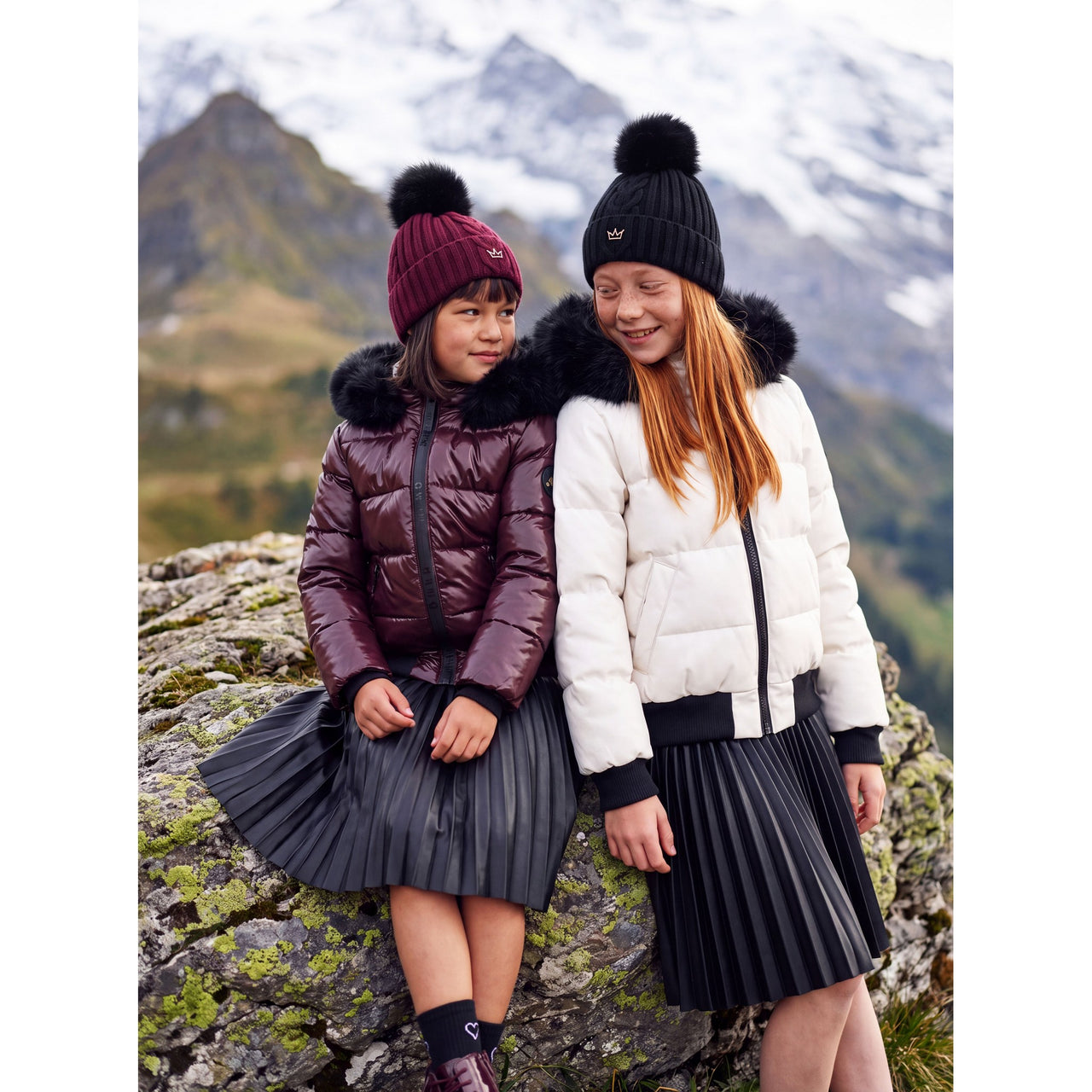 Melange Girls Puffer Coat