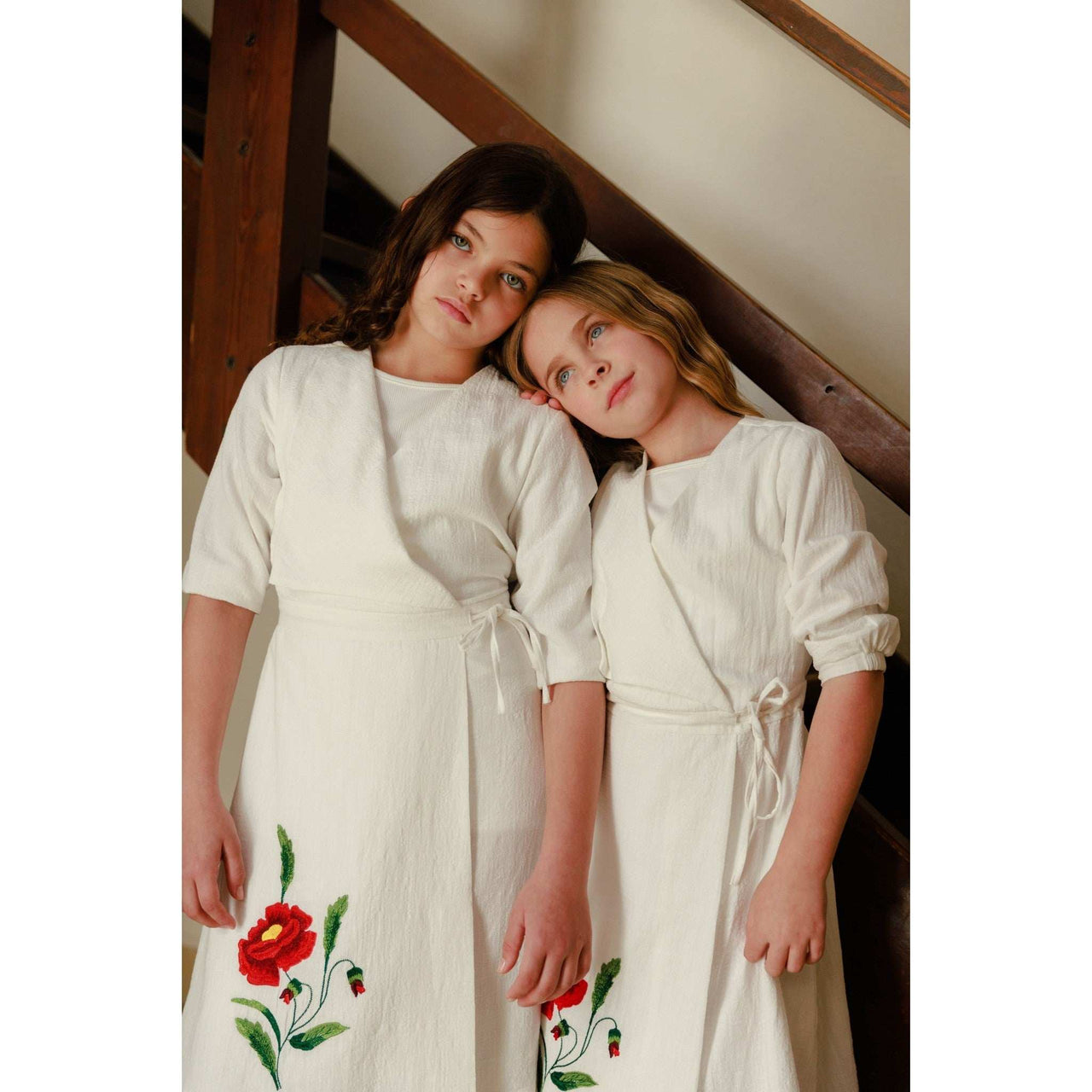 Embroidery Wrap Dress - Kidichic