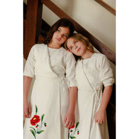 Embroidery Wrap Dress - Kidichic