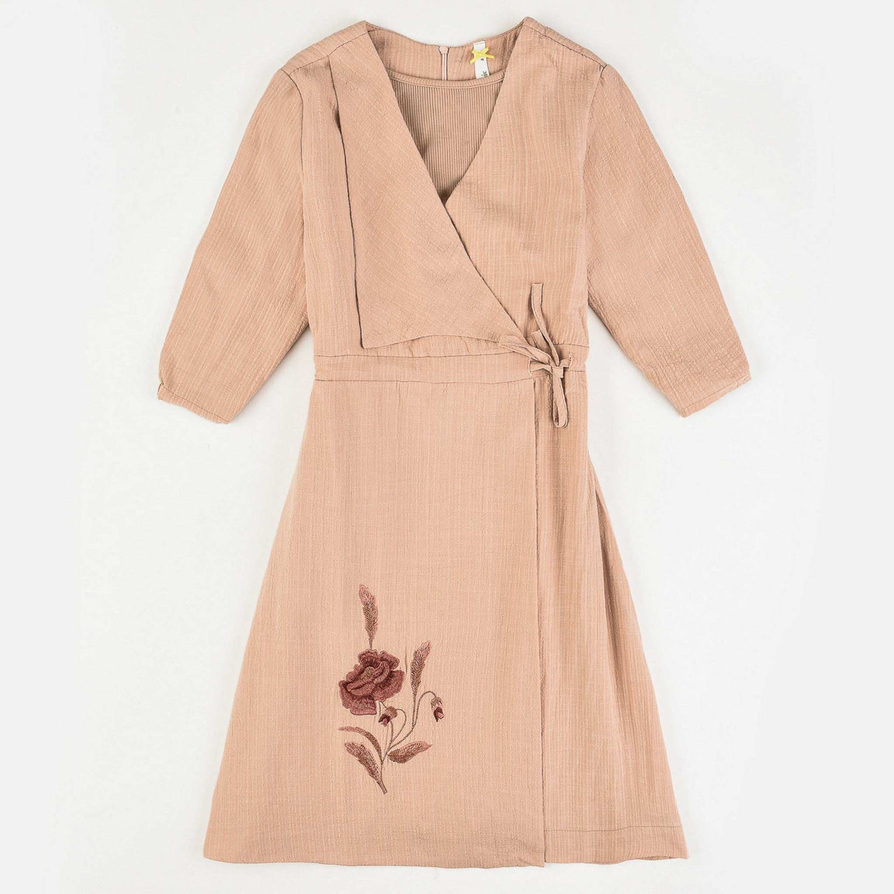 Embroidery Wrap Dress - Kidichic