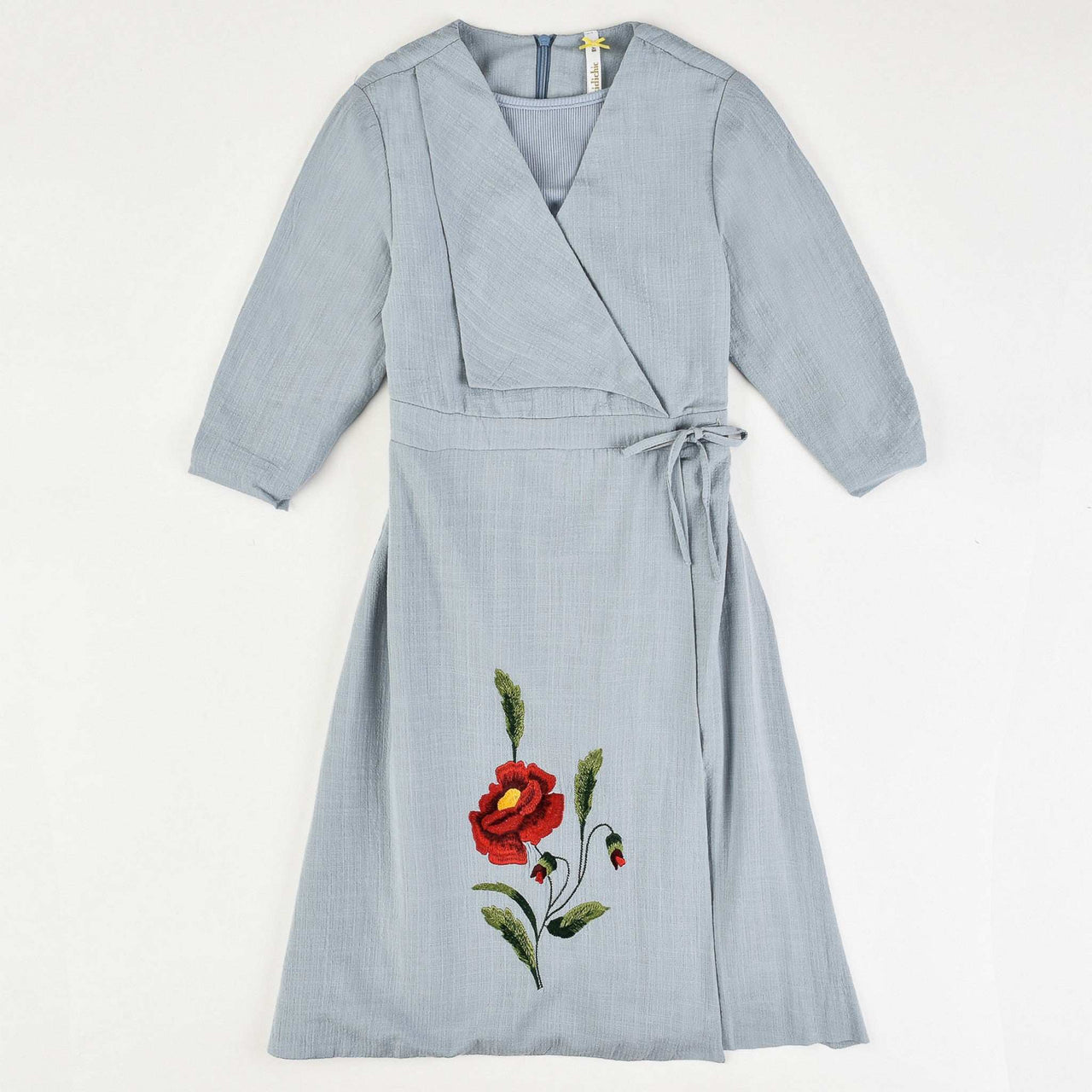 Embroidery Wrap Dress - Kidichic