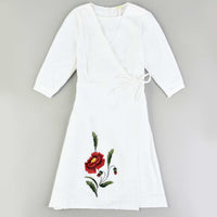 Embroidery Wrap Dress - Kidichic