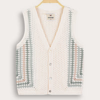 Melange Retro Crochet Vest