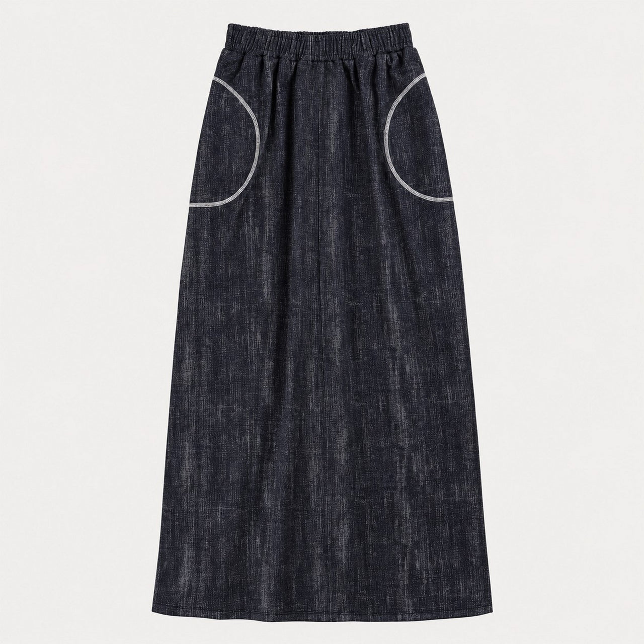 Long Pocket Jeans Skirt