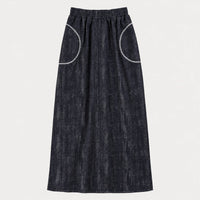 Long Pocket Jeans Skirt