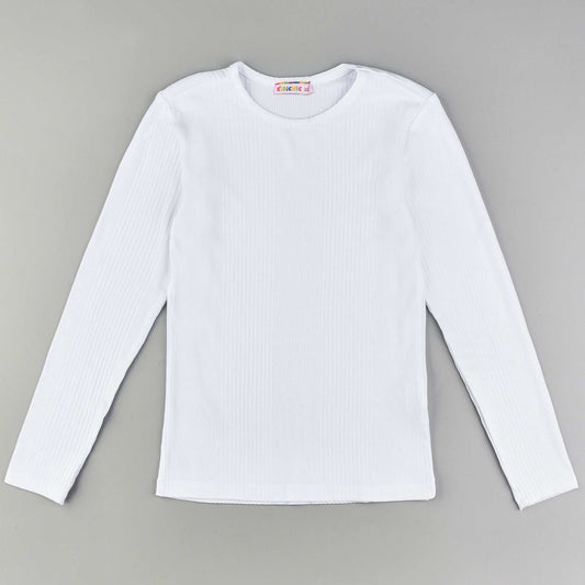 Girls Basic L.S Rib Shirt - Kidichic