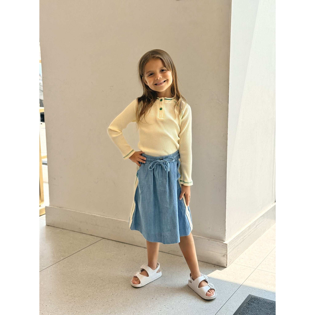 Girls Contrast Stitch Top - Kidichic