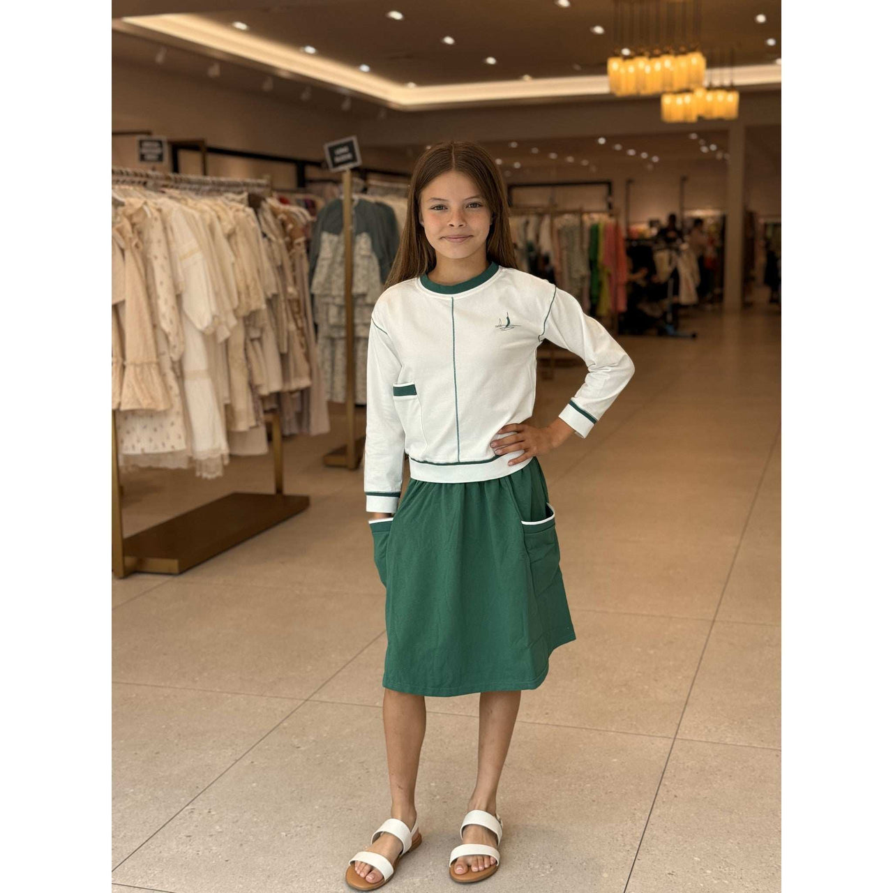 Girls L.S Sail Print Top - Kidichic