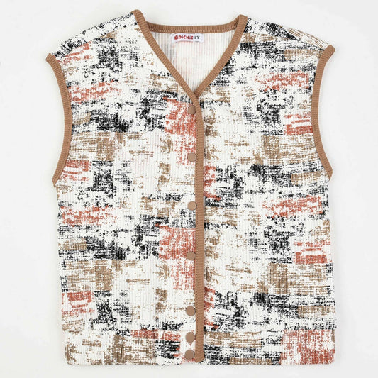 Girls Rib Print Vest - Kidichic