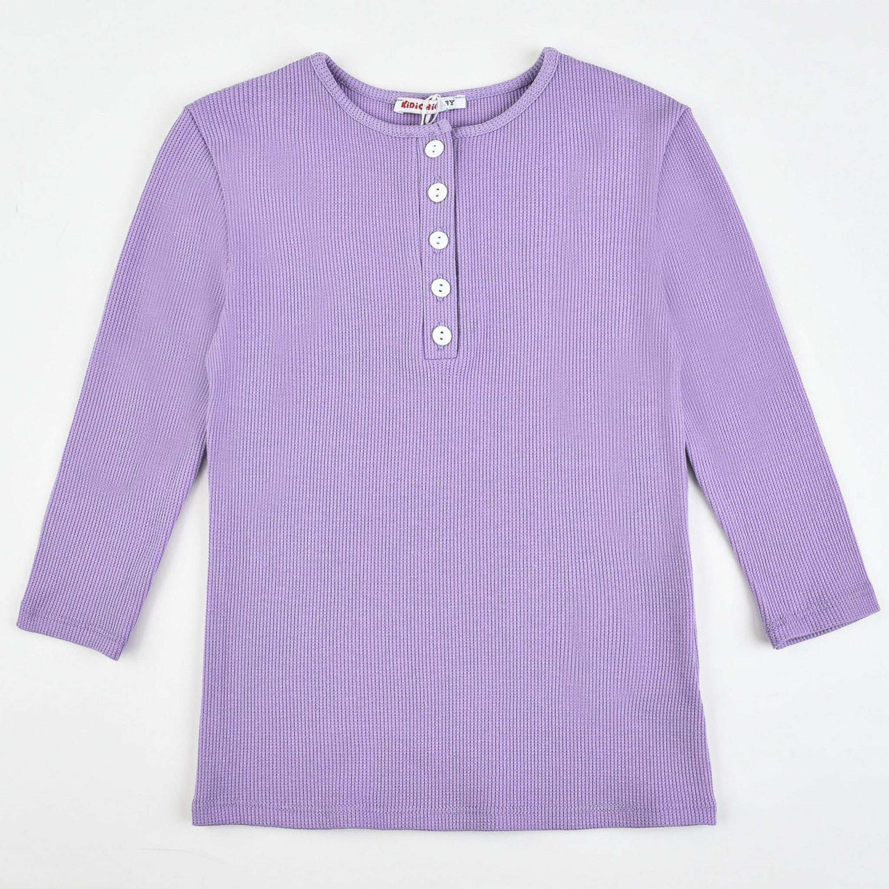 Girls Waffle Henley - Kidichic