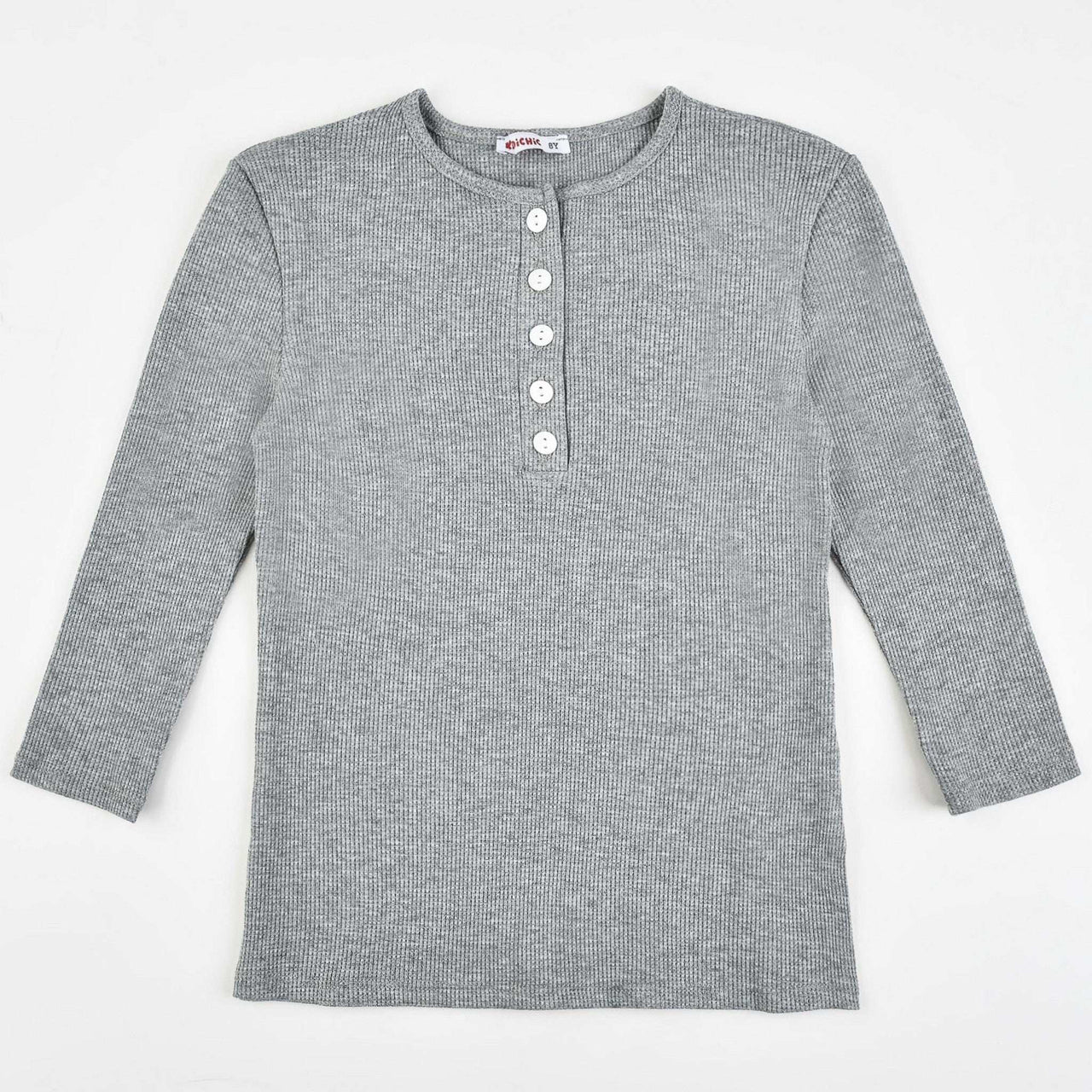 Girls Waffle Henley - Kidichic