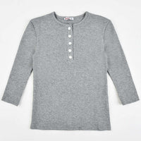 Girls Waffle Henley - Kidichic