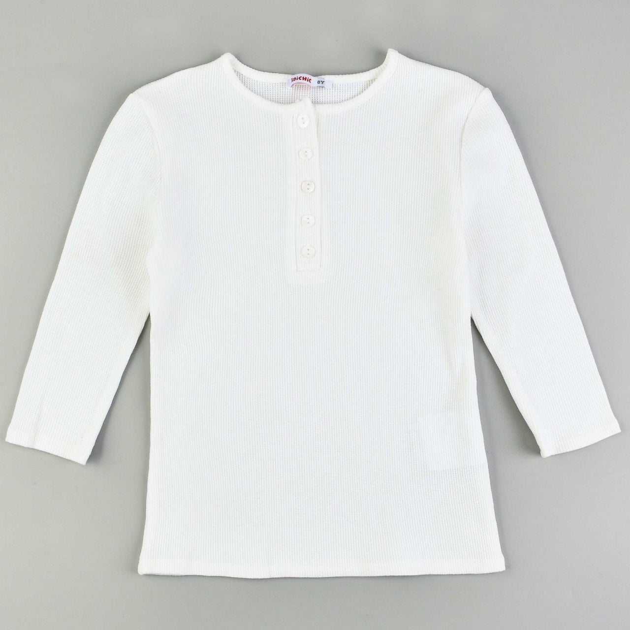 Girls Waffle Henley - Kidichic