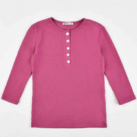 Girls Waffle Henley - Kidichic