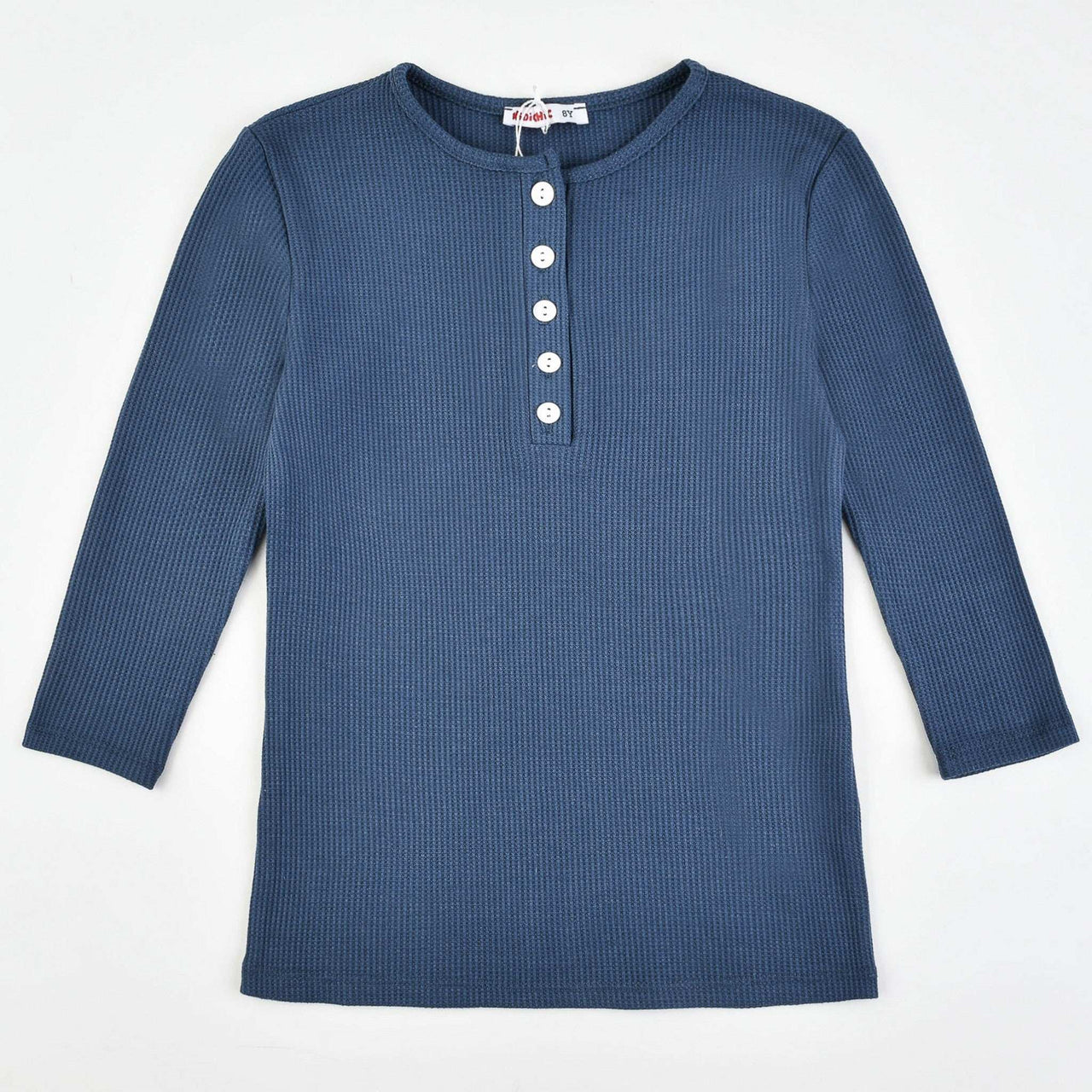 Girls Waffle Henley - Kidichic