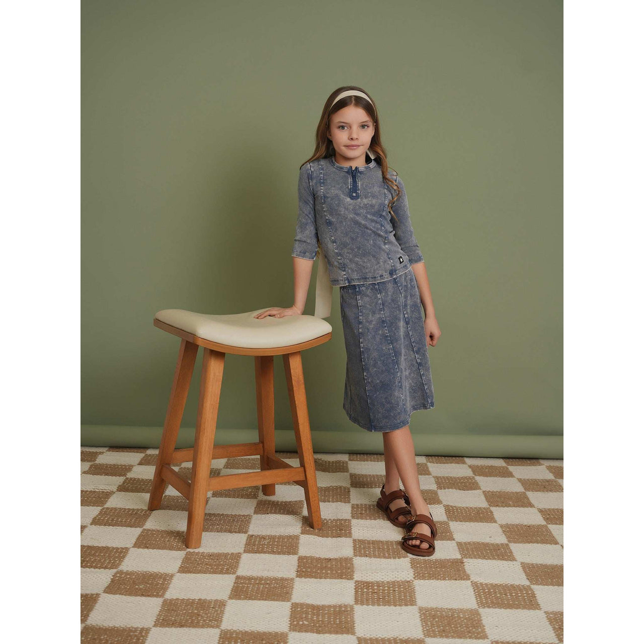Girls Zipper Henley - Kidichic