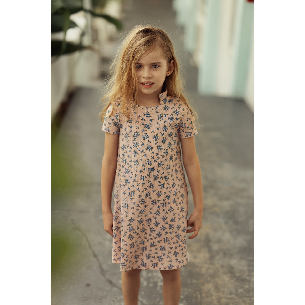 Hadas Floral Rib Toddler Dress - Kidichic