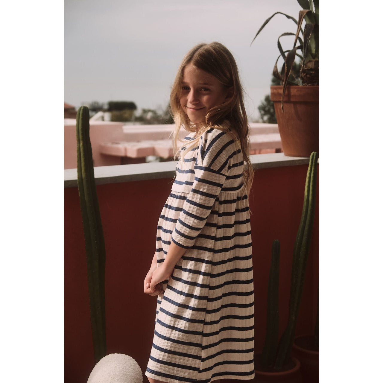 Hadas Rib Stripe Dress - Kidichic