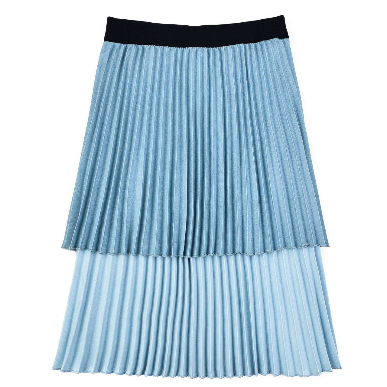 Hadas Two Tone Pleated Denim Skirt - Kidichic