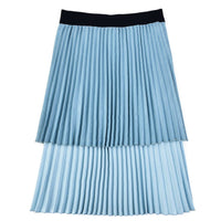 Hadas Two Tone Pleated Denim Skirt - Kidichic