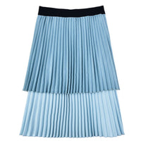 Hadas Two Tone Pleated Denim Skirt - Kidichic