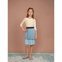 Hadas Two Tone Pleated Denim Skirt - Kidichic