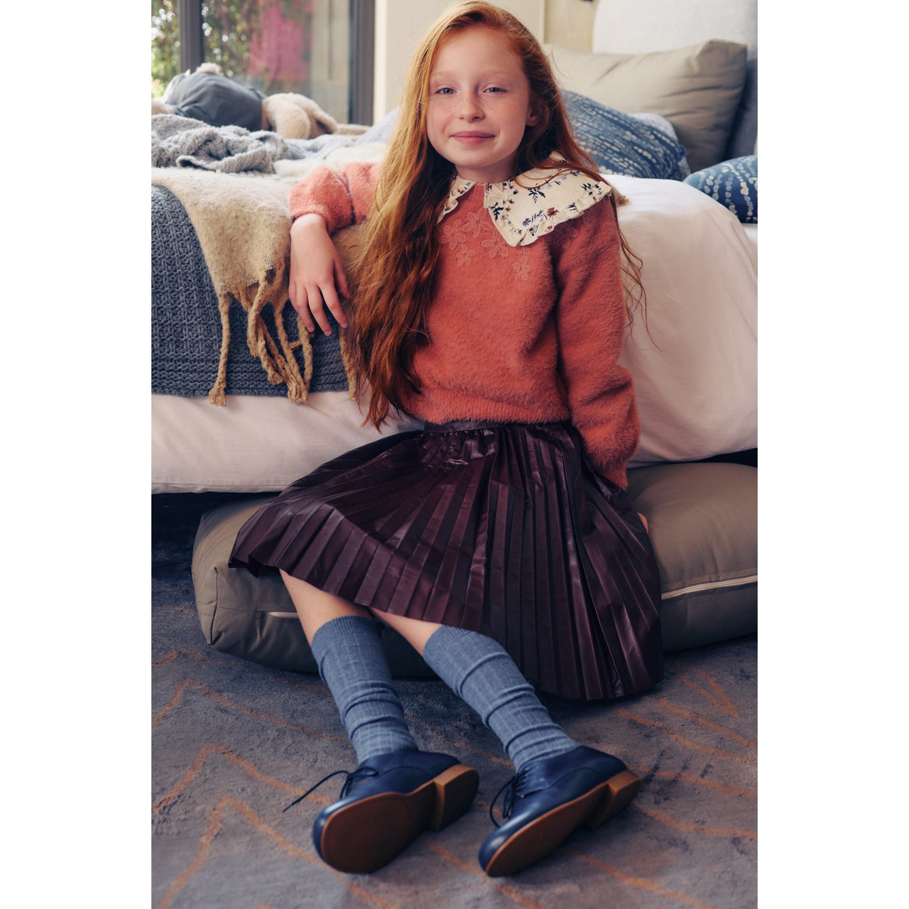 Hadas PU Pleated Skirt