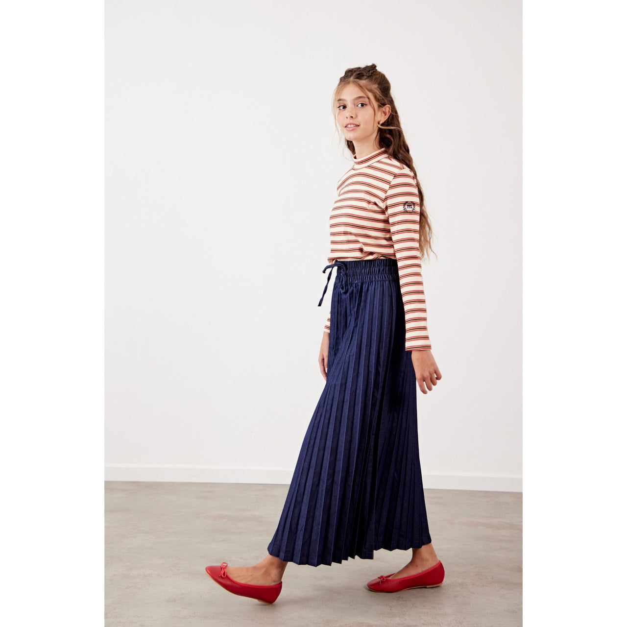 Melange Accordian Pleat Skirt