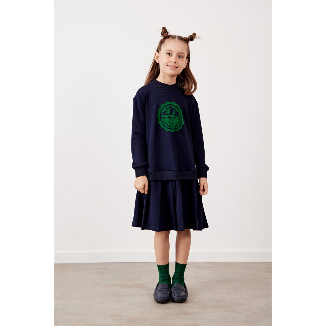 Melange Velour Logo Dress