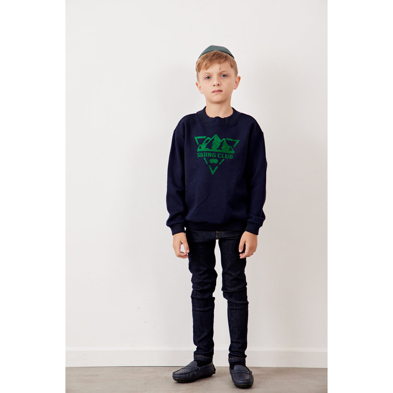 Melange Boys Velour Logo Shirt