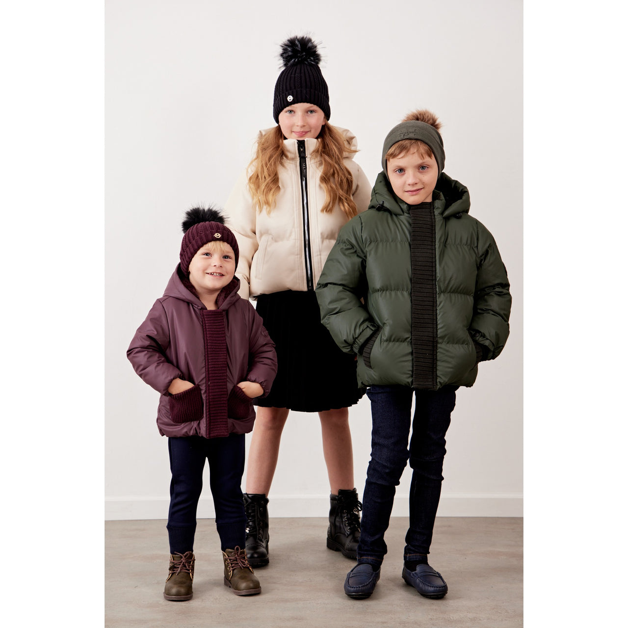 Melange Girls Puff Coat