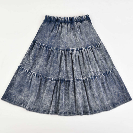 Jersey Wash Tiered Skirt - Kidichic