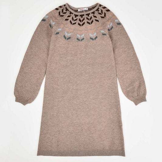 Knit Pattern Collar Dress - Kidichic